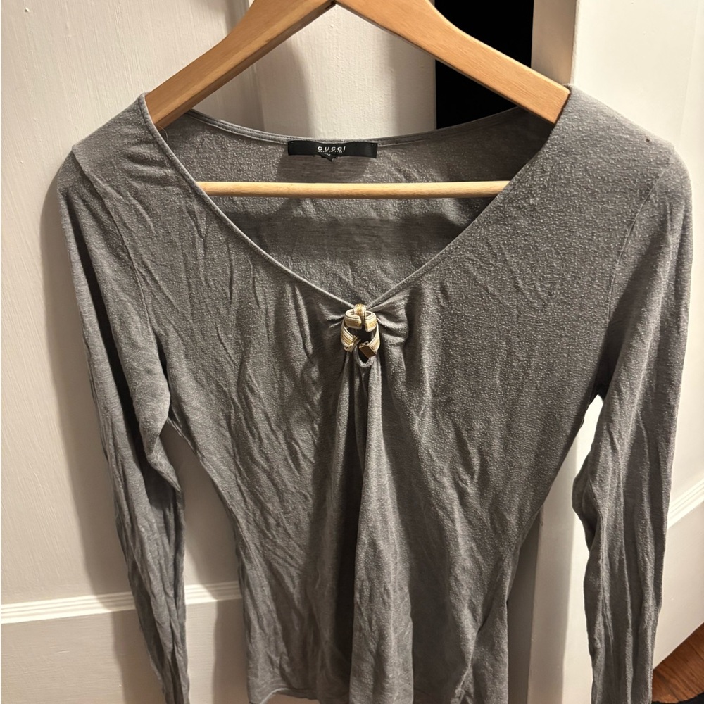Gucci Gray Long Sleeve Top